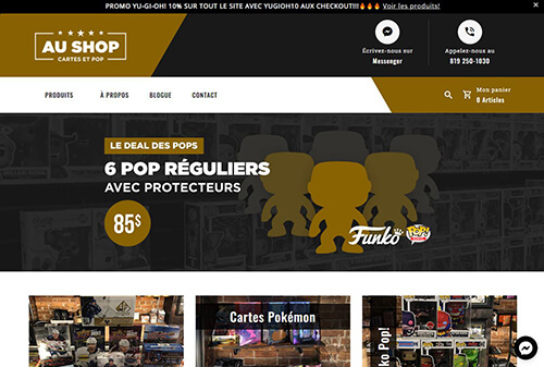 Boutique en ligne AuShopCartesEtPop